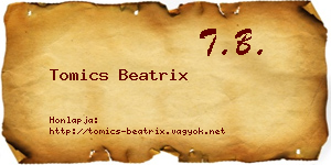 Tomics Beatrix névjegykártya